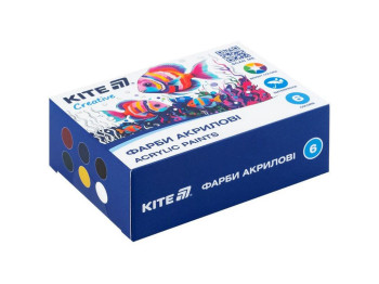 Краски акриловые 6 цветов, 20мл, Kite