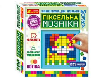 Головоломка настольная пиксельная мозаика, с кубиками и картами, Ranok Creative