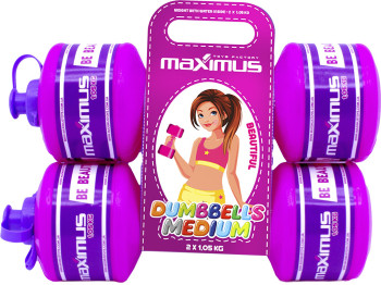 Гантелі дитячі наповнювані 2×1,05 кг, 29 см, пластик, Maximus