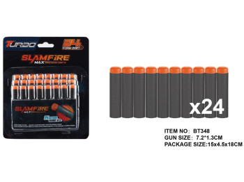 Набір м'яких іграшкових патронів TURBO 24 шт, Turbo & Fast
