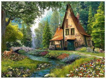 Пазли Котедж в лісі, 2000 елементів, Castorland