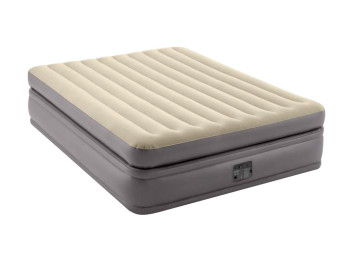 Надувная кровать Intex 64164, Premier comfort, встроенный электронасос, 203×152×51см, цвет бежевый