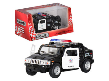 Машинка металлическая инерционная Hummer H2 SUT Police 2005 Kinsmart KT5097WP, открывающаяся дверь