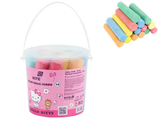 Крейда кольорова Kite Jumbo Hello Kitty HK26-074, 15 штук
