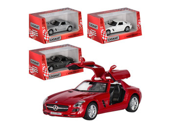 Машинка инерционная металлическая Mercedes-Benz SLS, 16 см, открываются двери, Kinsmart