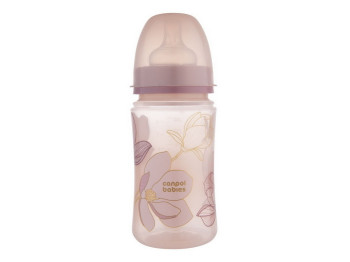 Пляшка антиколікова з широким отвором 240 мл Easystart GOLD - рожева. Canpol Babies 35/240_pin