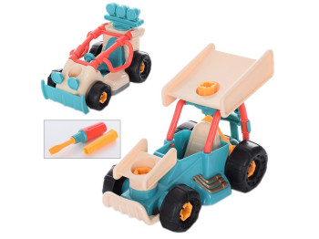 Конструктор на шурупах з інструментами X-976/X-986, 18 см, машинка, BabyToys