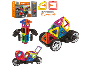 Конструктор Магнітний Транспорт. Limo Toy 17 деталей. LT3007. 17 деталей