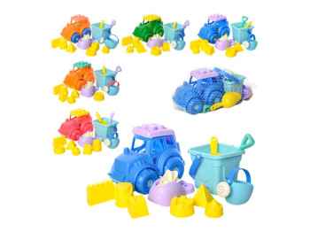 Набор для песочницы с трактором HG-778, 33 см, с ведерком и формочками, BabyToys