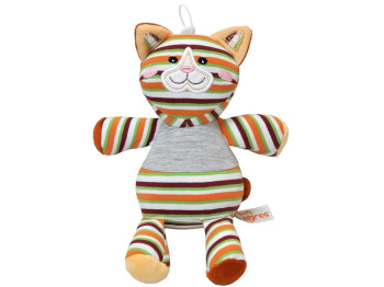 Мягкая игрушка Котик Тим, 18 см, текстильная полосатая игрушка, Tigres