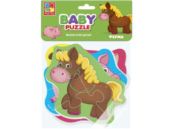Пазл дитячий Ферма Baby Puzzle, м’які деталі, Vladi Toys