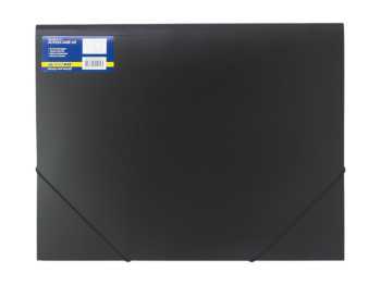 Папка на гумках BUROMAX PROFESSIONAL, A3, пластик, матова, чорна