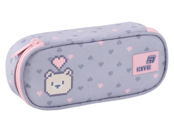 Пенал школьный Pixel Love, 22×8,5×4,5 см, с органайзером и карманом, Kite