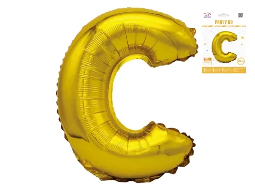 Куля фольгована літера C Party Go, 40 см, золота