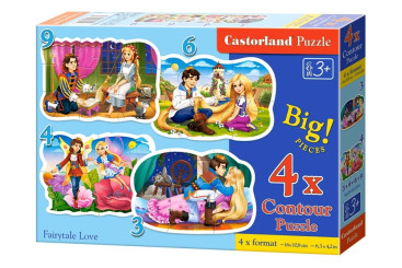 Пазлы Сказочная любовь, 3,4,6 и 9 элементов, Castorland