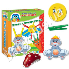 Игры с прищепками и липучками Зайка, Vladi Toys
