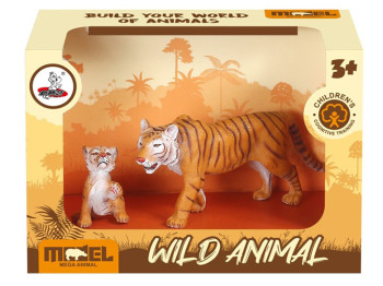 Ігровий набір фігурок тварин Тигр XTY-657, 12,5 см, 2 шт, MEGA ANIMAL