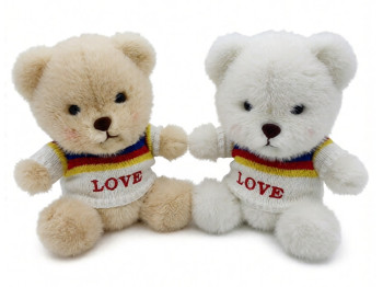 Мягкая игрушка мишка Love Bear 20 см, в кофте, 2 вида (цена за 1шт)