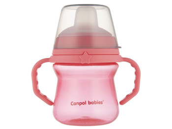 Кружка тренувальна з силіконовим носиком FirstCup 150 мл - рожева. Canpol Babies 56/614_pin