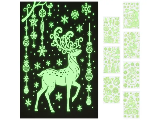 Новорічна наклейка на вікна Christmas, 16×25 см, мікс видів
