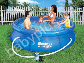Басейн з надувним бортом і насосом - фільтром Bestway 57100