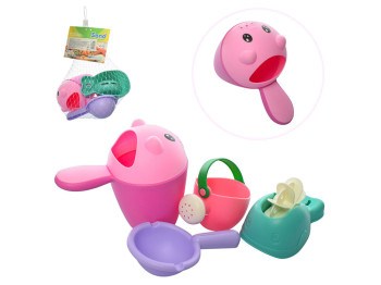 Набор для песочницы с воронкой и мельницей HG-830, 30 см, в сетке, BabyToys