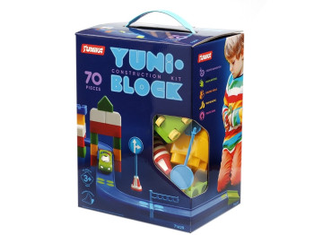 Конструктор детский Yuni-Block, 70 деталей, блоки с элементами дороги, Юника