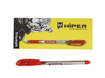 Ручка масляна Triumph. Hiper HO-195. 0,7 мм. Колір червоний