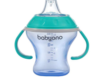 Поїлка непроливайка з м'яким носиком М'ятний Natural nursing 180 мл. BabyOno 1456/01