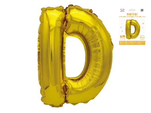 Куля фольгована літера D Party Go, 40 см, золота