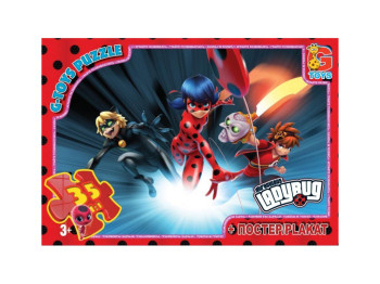 Пазлы картонные Леди Баг, 35 элементов, G-Toys