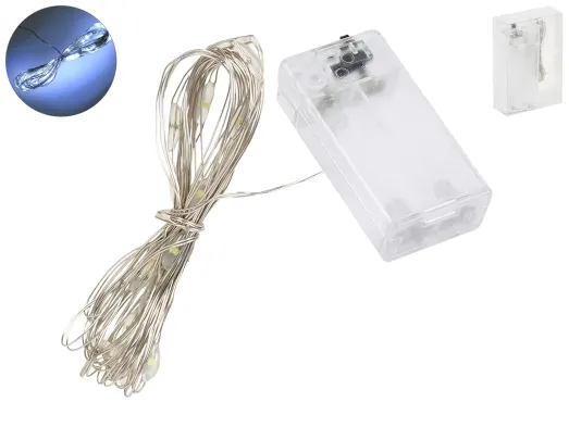 Гирлянда светодиодная White, 2 м, 20 LED, на батарейках