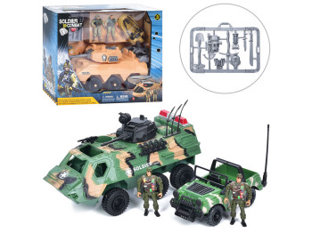 Игровой военный набор с техникой 81-55FG; 2 вида; (цена за 1 набор)