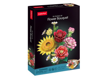 3D пазл конструктор Flower Bouquet Весняний, 30 см, об'ємна композиція, Cubic Fun