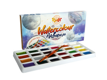 Фарби акварельні Starter Set, 24 кольори з пензликом