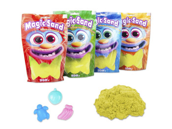 Кинетический песок Magic Sand желтый в пакете, 350 г, для лепки, Strateg