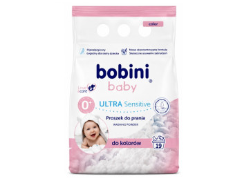 Пральний порошок для кольорових дитячих речей гіпоалергенний Bobini Baby Ultra Sensitive, 1,425 кг