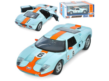 Машинка инерционная Ford GT, 19 см, открываются двери, металлическая, Gulf