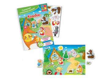 Игра с мягкими наклейками Сказки, Колобок, Vladi Toys