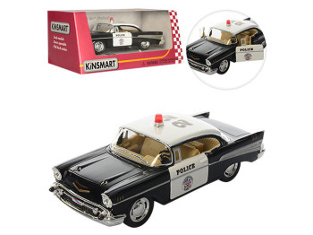 Машинка металева інерційна CHEVROLET BEL AIR POLICE 1957. Kinsmart KT 5323 W