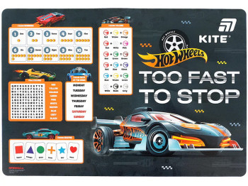 Настольная пластиковая подкладка Hot Wheels, 42,5×29 см, для творчества, Kite