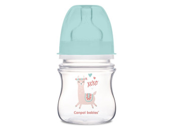 Пляшка з широким отвором антиколікова Easystart - Toys 120 мл зелений коник. Canpol Babies 35/220_gr
