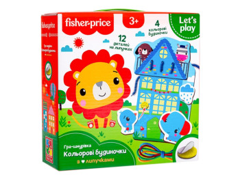 Гра-шнурівка Fisher Price, Кольорові будиночки, Vladi Toys