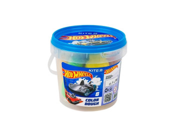 Тісто кольорове Hot Wheels 8х20 грам + 2 формочки+стек, Kite