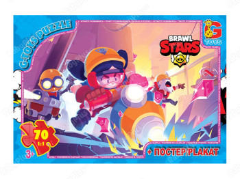 Пазли картонні Brawl Stars, 70 елементів, G-Toys BS374
