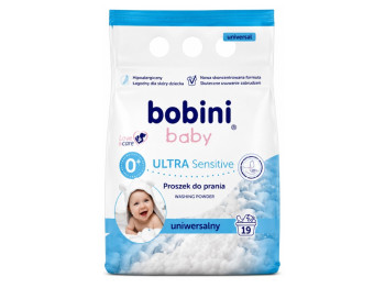 Пральний порошок для дитячих речей Bobini Baby Ultra Sensitive, гіпоалергенний, 1,425 кг