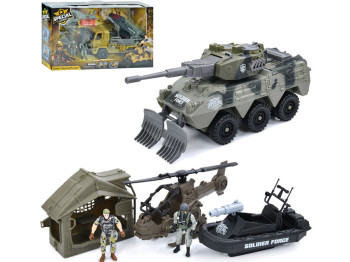 Игровой набор военный с техникой G3109; 2 вида; (цена за 1 набор)
