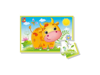 Мягкие пазлы Теленок, 12 элементов, Vladi Toys