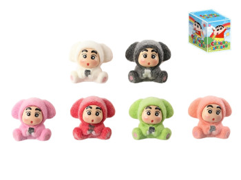 Флокованная мини-фигурка Crayon Shinchan Blind Box, 12 шт в дисплее (цена за 1шт)