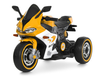 Електромотоцикл триколісний Bambi Racer M 6307EL-6, 2х25W, 1х12V/10AH, MP3, TF, USB, світло, жовтий